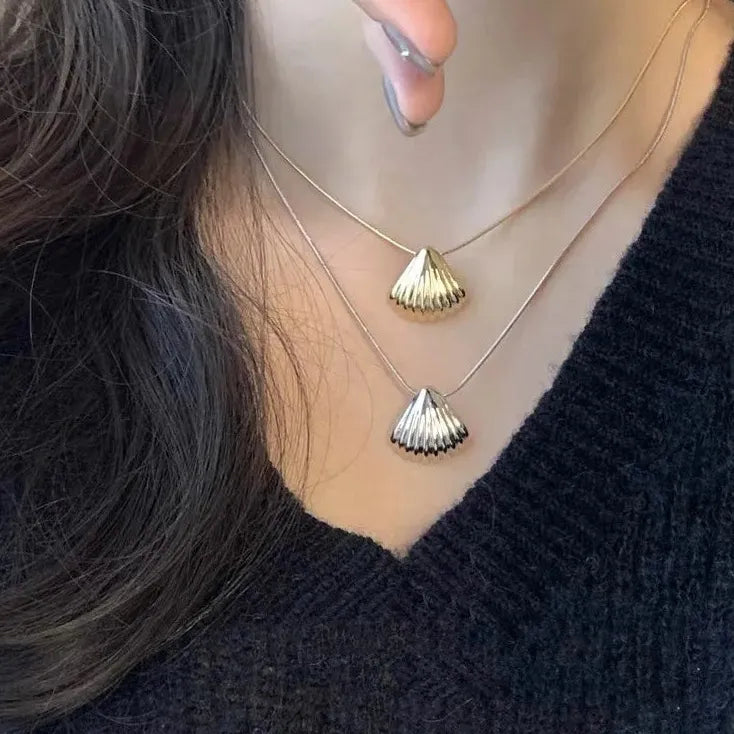 Gold PVD Plated Stainless Steel Pendant Necklace for Women Waterproof Summer Jewelry
