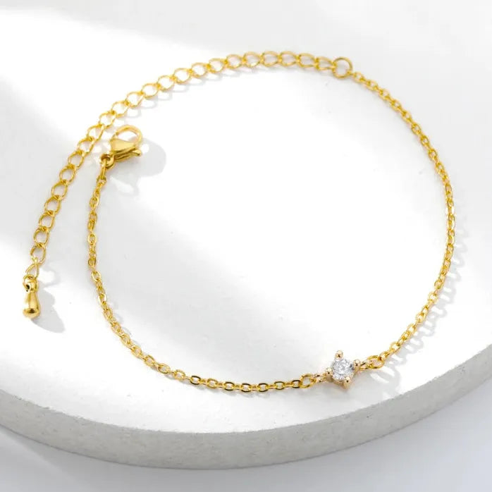 Shining Zircon Stainless Steel Circle Bead Bracelet for Women Men Gift 2026