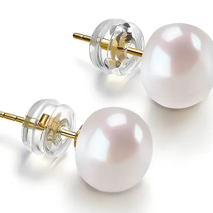 Simple Imitation Pearl Stud Earrings for Women Gold Color 5-10MM Dainty Trendy Jewelry