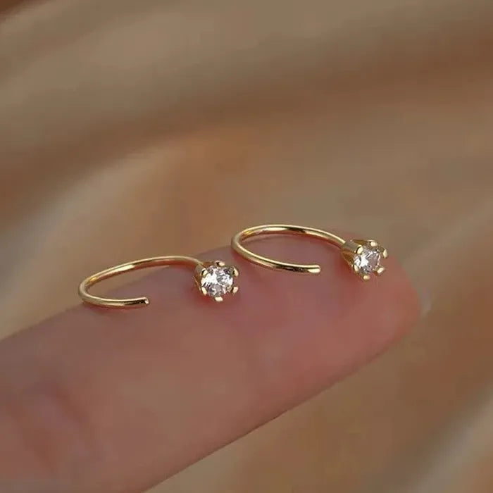 Zircon Star Moon Mini Korean Asymmetric Stud Earrings for Women Gift