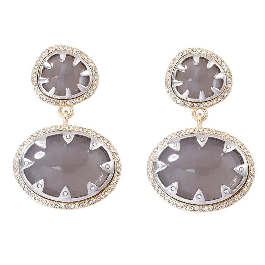 Vintage Geometric Double-Layer Round Drop Earrings for Women Stylish Jewelry
