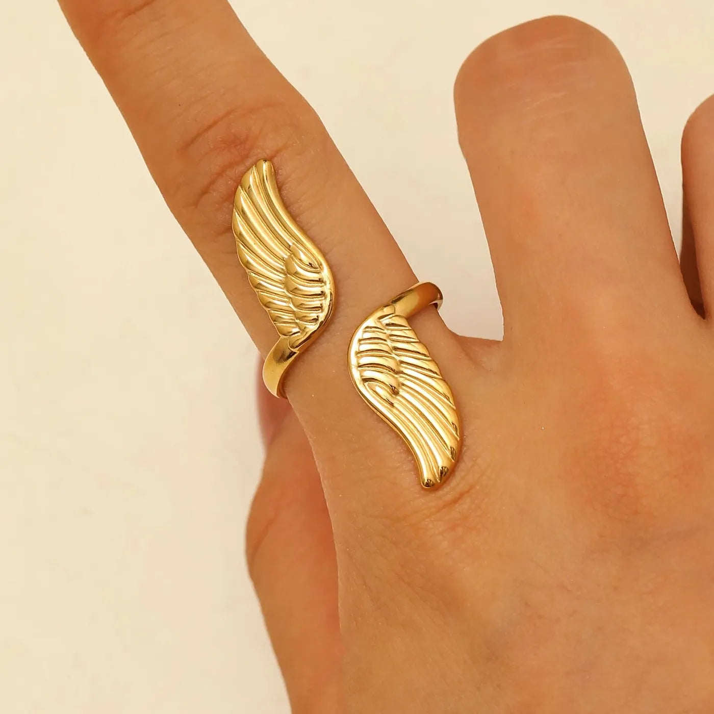 Gold Stainless Steel Peace Dove Ring Women Vintage Bird Jewelry Gift