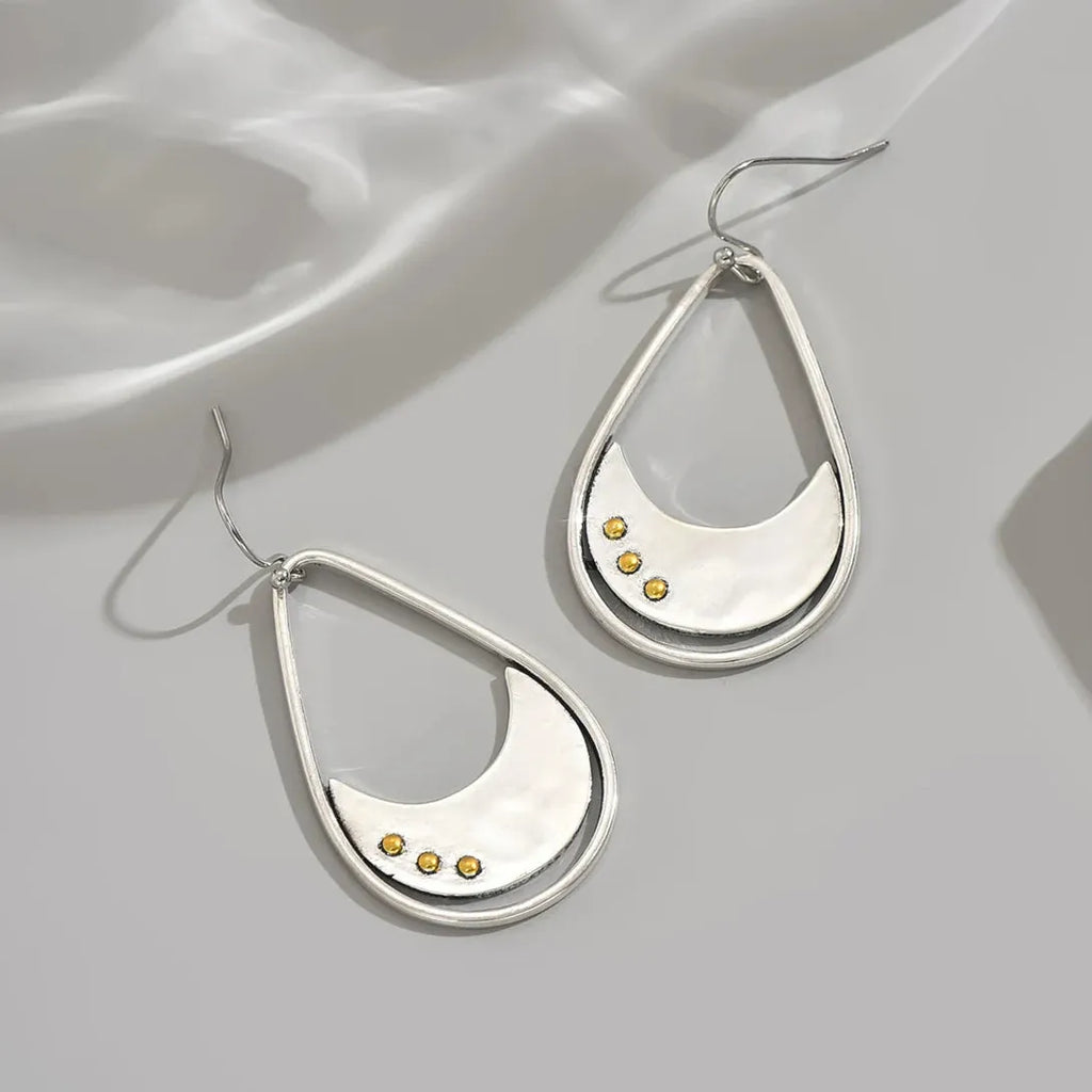 Vintage Ethnic Geometric Carving Zinc Alloy Bohemian Multi-Layer Earrings