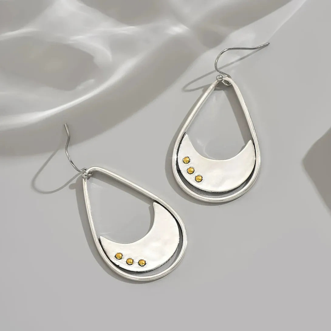 Vintage Ethnic Geometric Carving Zinc Alloy Bohemian Multi-Layer Earrings