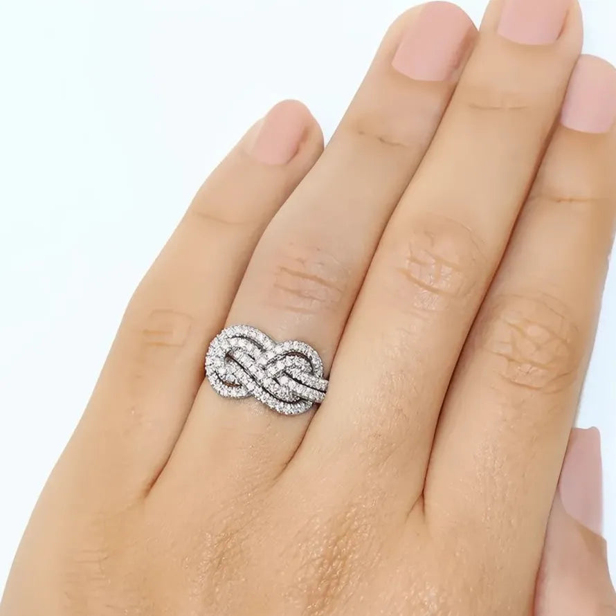Women’s Geometric CZ Cross Ring Brass Cocktail Party Wedding Jewelry