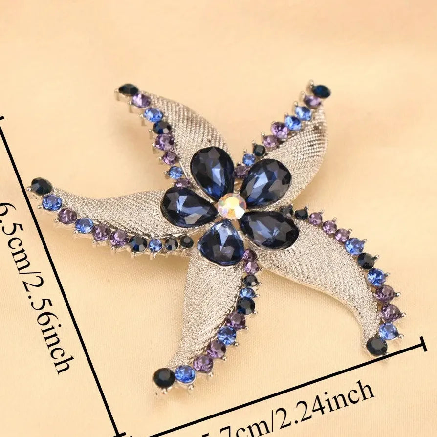 Elegant Starfish Brooch Wedding Gift for Men and Women