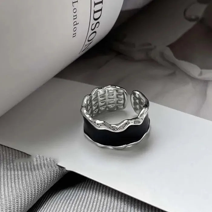 Adjustable Y2K Red Drip Oil Geometric Punk Vintage Cocktail Ring Gift