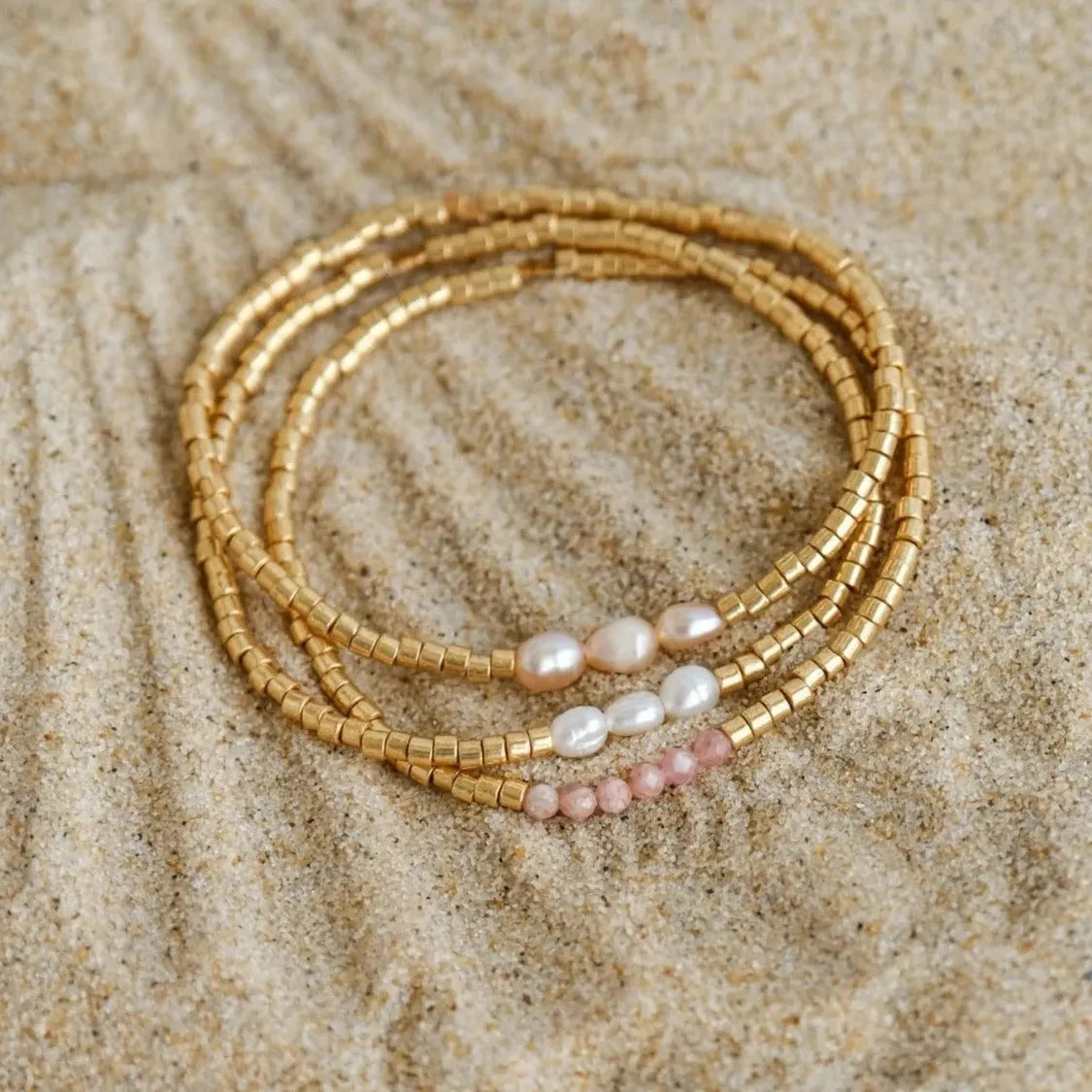 18K Gold Plated Stainless Steel Freshwater Pearl Baroque Charm Bracelet Women