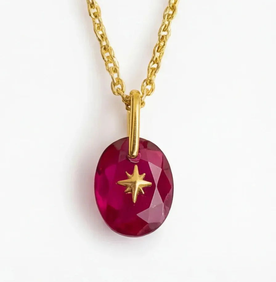 Multi-color Crystal Zircon Oval Pendant Necklace for Women Stainless Steel Jewelry