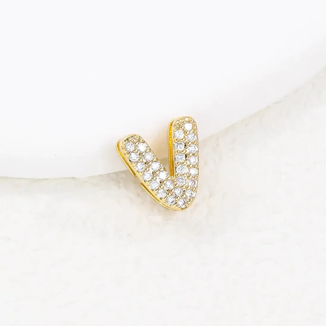 18K Gold Plated Zircon Initial Necklace Women Mini Alphabet Choker Gift