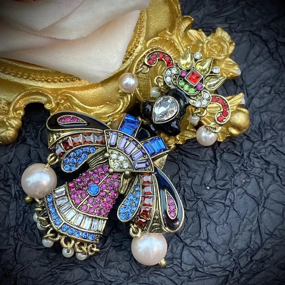 Vintage Luxury Western Tassel Brooch Elegant Jewelry Gift for Men Women