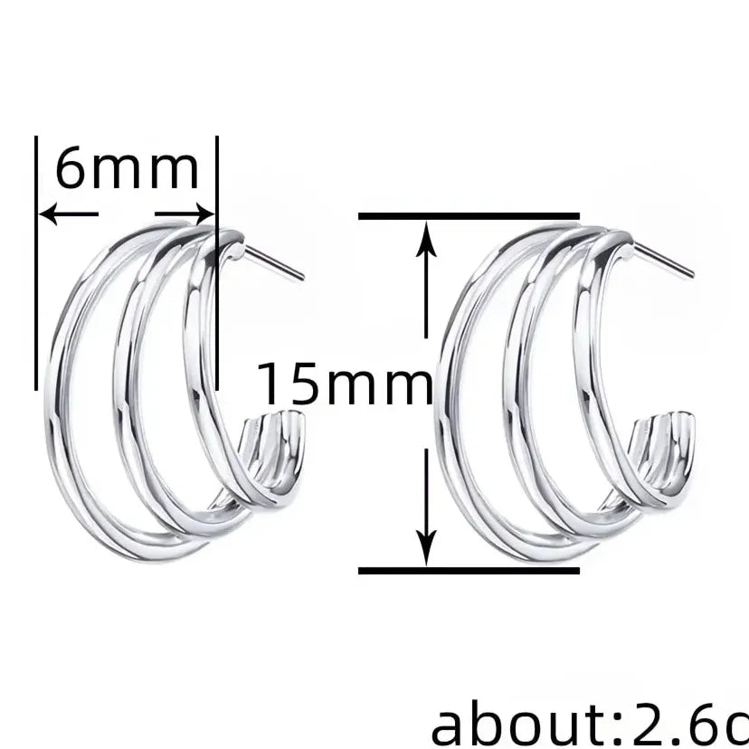 Geometric Copper Alloy Hoop Earrings for Women Minimalist Jewelry