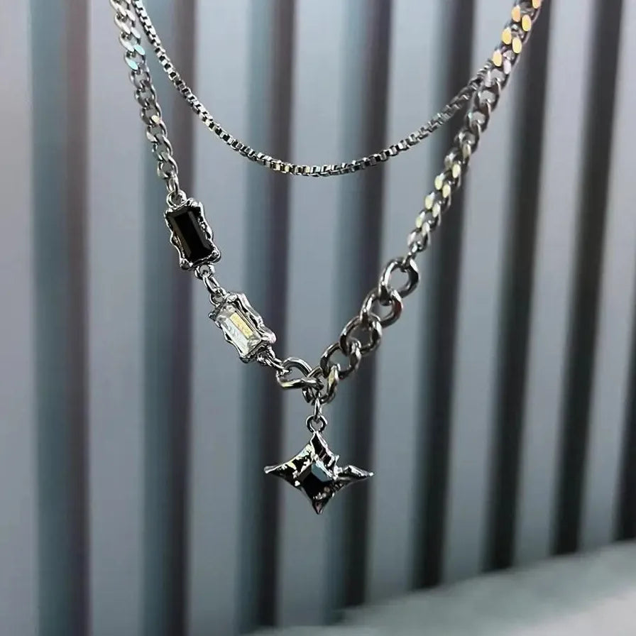 Hip Hop Star Circle Pendant Necklace Unisex Charm Fashion Jewelry