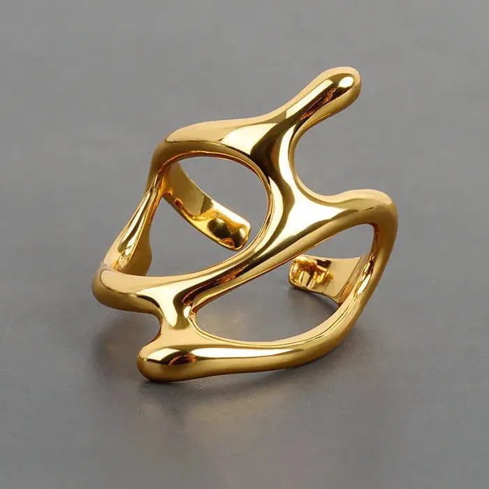 Adjustable Silver Geometric Vintage Punk Ring for Women Party Jewelry