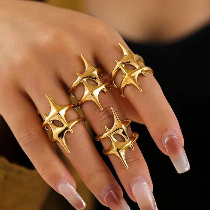 Gold Stainless Steel Cross Ring for Women Men Faith Jewelry Gift Party