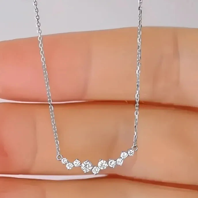 Trendy Pendant Necklace for Women with Shiny Cubic Zirconia Wedding Band Charm Jewelry