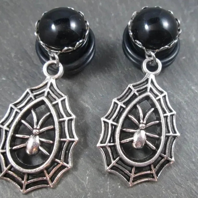 Vintage Spider Web Pendant Earrings Zinc Alloy Gothic Punk Halloween Gift