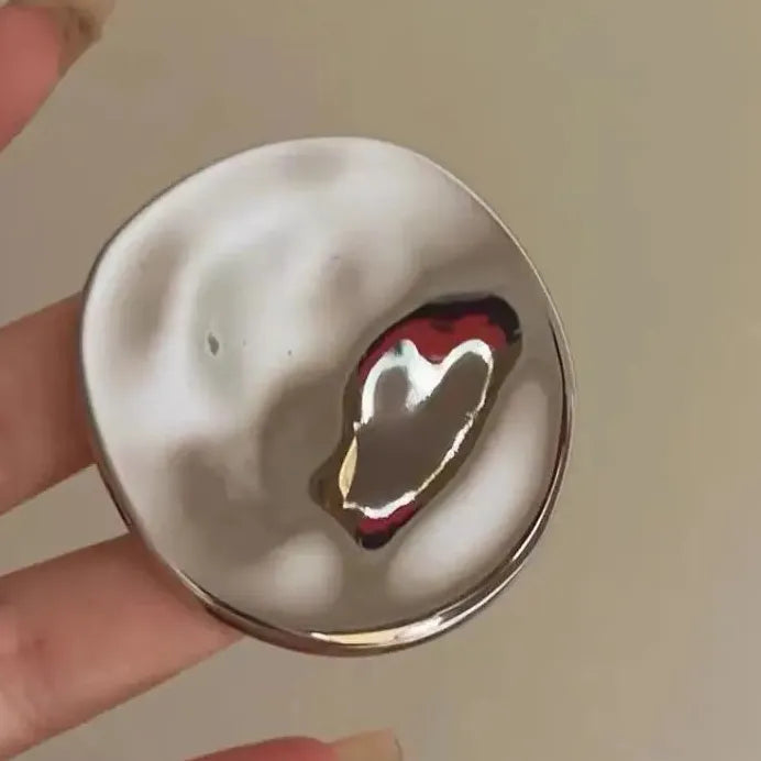 Irregular Circle Zinc Alloy Metal Brooch Lapel Pin Gift for Women Men