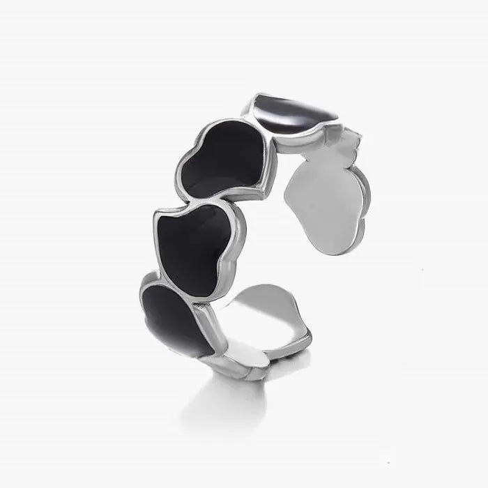 Adjustable Geometric Titanium Steel Ring for Women Wedding Gift Jewelry Accessory