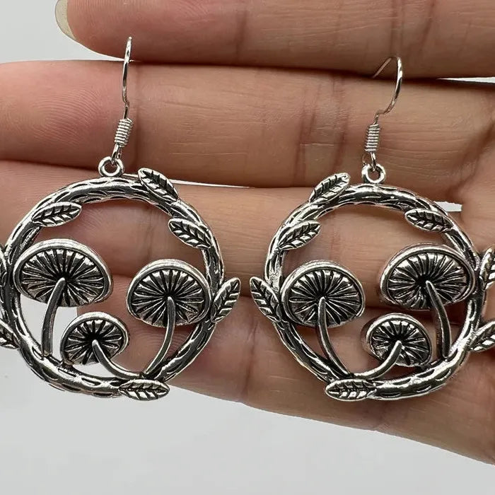 Handmade Bohemian Women's Earrings Zinc Alloy Mushroom Pendant Christmas Gift