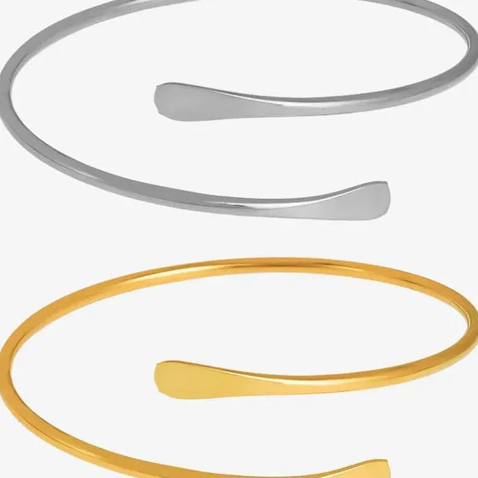 Adjustable Gold Color Geometric Metal Cuff Bracelet for Women Men Gift