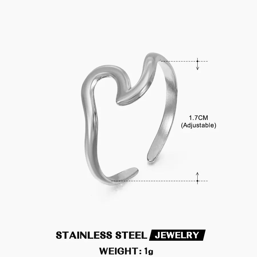 18K Gold Plated Stainless Steel Women's Vintage Geometric Cocktail Ring Jewelry