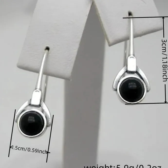 Round Black Crystal Pendant Drop Earrings for Women Fashion Jewelry Gifts