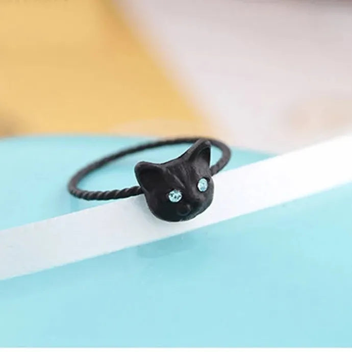 Animal Finger Ring for Women Zinc Alloy Cat Design Anniversary Jewelry