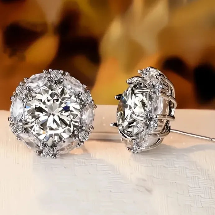 Multicolor Cubic Zirconia Geometric Stud Earrings for Women Wedding Jewelry