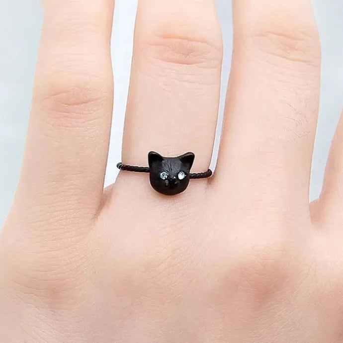 Animal Finger Ring for Women Zinc Alloy Cat Design Anniversary Jewelry