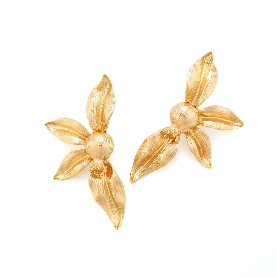 Retro Personalized Large Flower Earrings for Women Vintage Petal Drop Jewelry