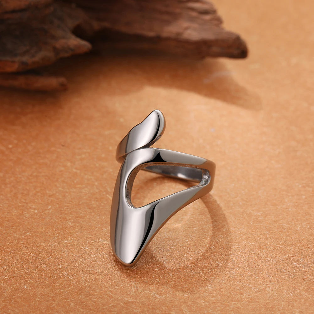 Silver Color Copper Geometric Hammered Dome Chunky Knuckle Ring for Women
