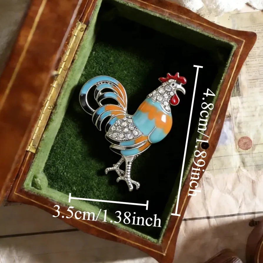 Luxury Classic Rooster Brooch Jewelry Gift for Men and Women