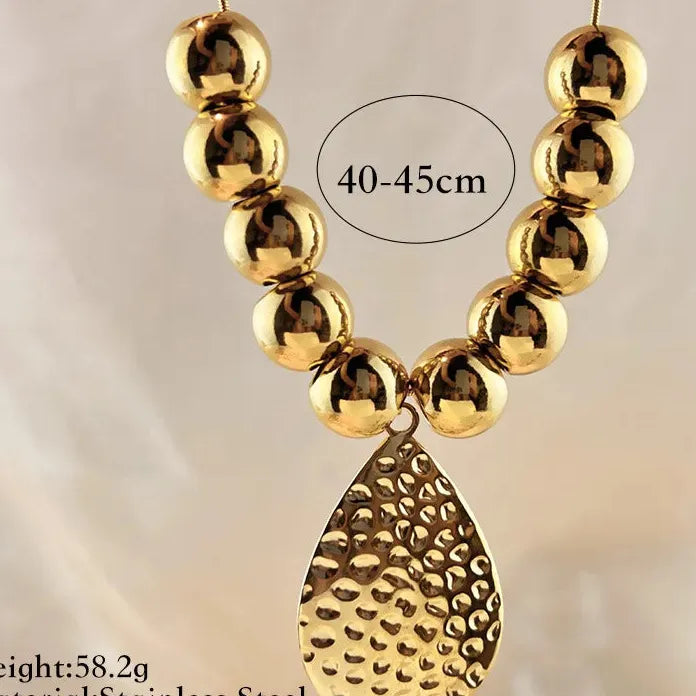 Stainless Steel Geometric Butterfly Pendant Necklace Punk Beaded Jewelry