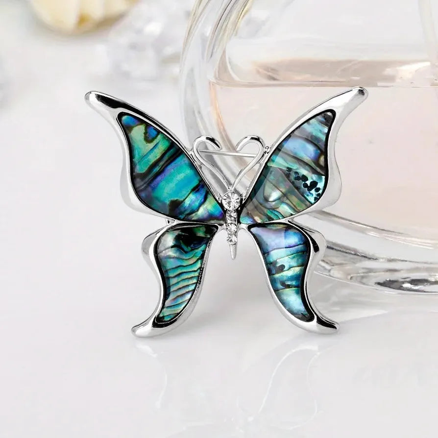 Vintage Butterfly Brooch Pin Shell Design Fashion Accessory for Women