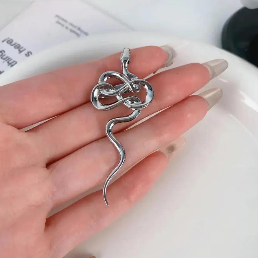 Copper Snake Brooch Pin for Women Men Punk Fashion Party Jewelry