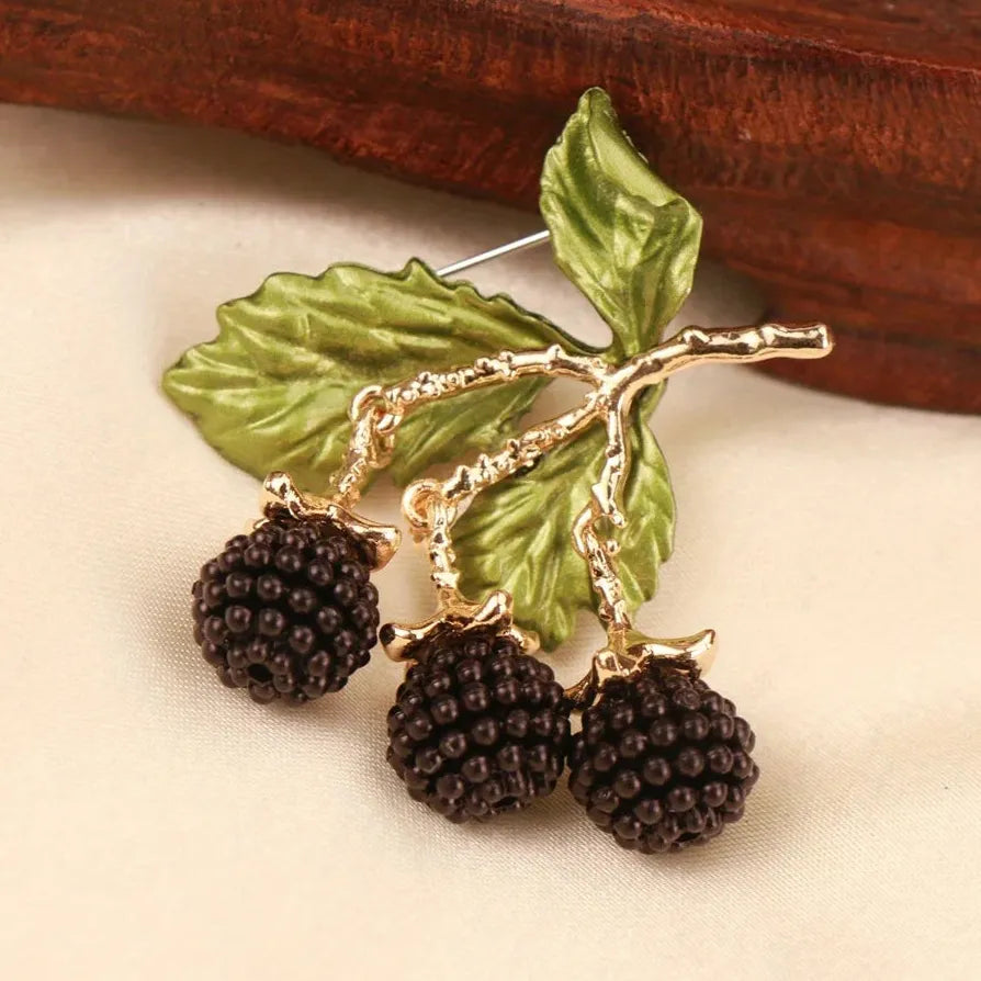 Luxury Mulberry Fruit Berry Brooch Pin for Men & Women Jewelry Accessory
