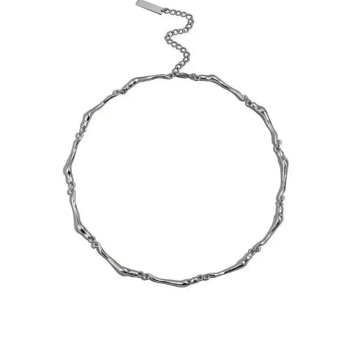 Punk Irregular Wave Chain Necklace Men Women Gothic Figaro Cuban Gift