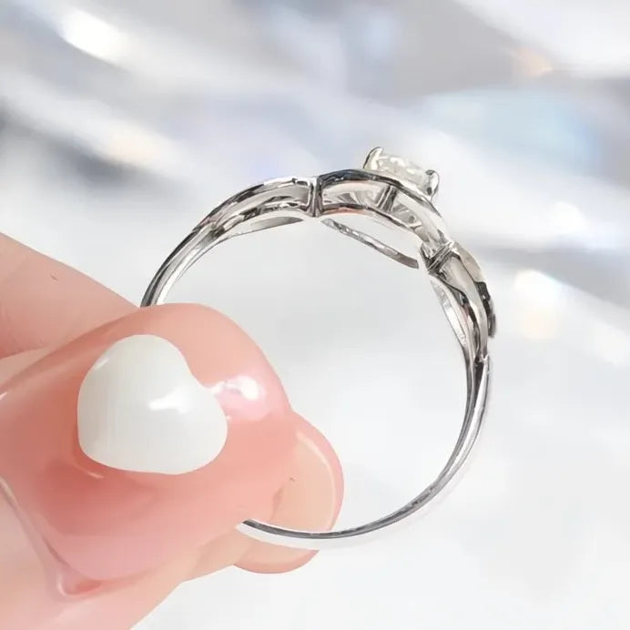 Geometric Twist Cubic Zirconia Crystal Wedding Band for Women