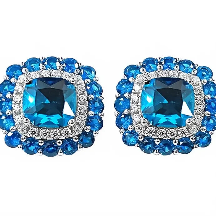 Elegant Women’s Geometric Cubic Zirconia Stud Earrings Wedding Gift
