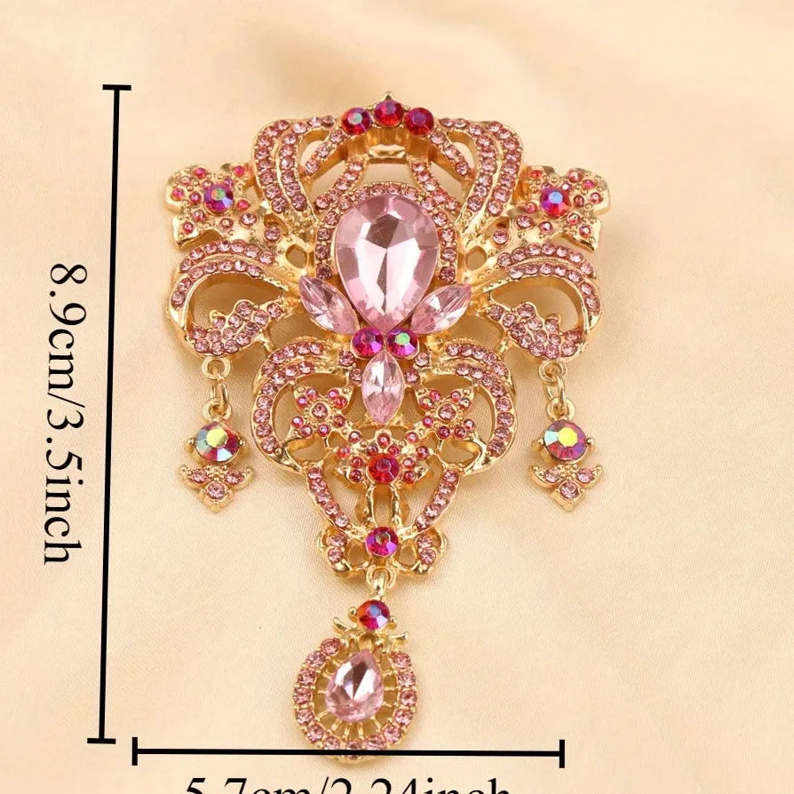 Elegant Openwork Tassel Flower Brooch Jewelry for Women