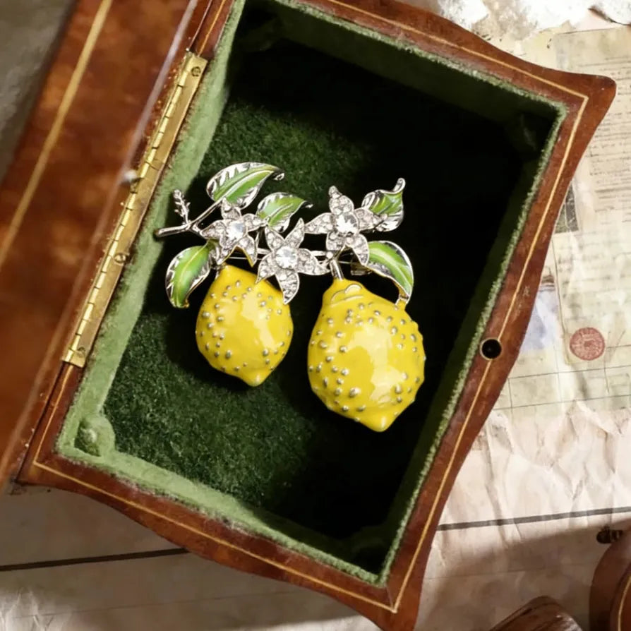 Luxury Lemon Fruit Classic Brooch for Men and Women Stylish Accessory