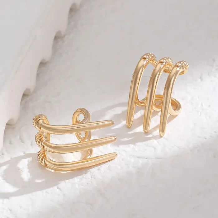 Adjustable Minimalist Copper Claw Clip-On Earrings Women Vintage Punk Ear Cuffs