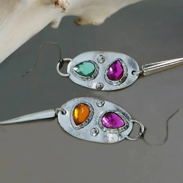 Vintage Indian Tribe Zinc Alloy Drop Dangle Earrings for Women Long Ethnic Jewelry