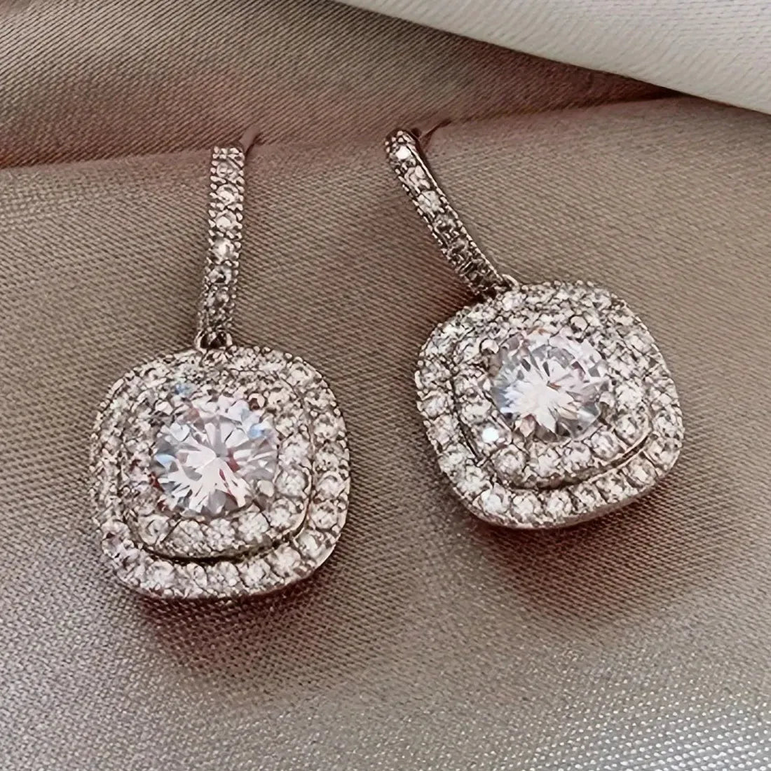 Bohemian Style Cubic Zirconia Pendant Drop Earrings for Women Daily Wear