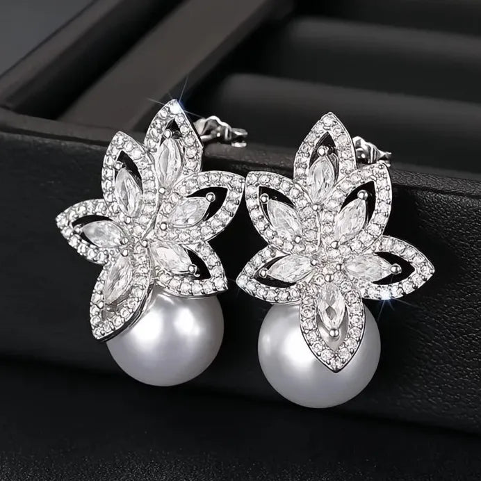 Elegant Dainty Imitation Pearl Drop Earrings for Women Copper Alloy Jewelry