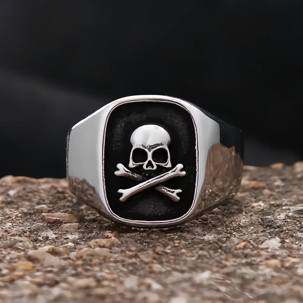 316L Stainless Steel Skull Ring Unisex Biker Punk High Polish Jewelry Gift