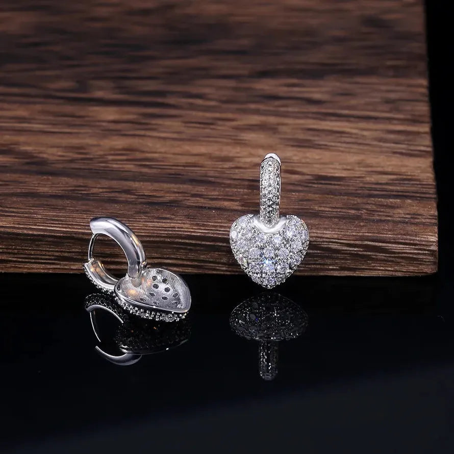 Gold Color Hollow Hoop Earrings for Women Paved CZ Stone Luxury Jewelry