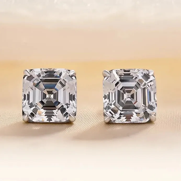 Geometric Cubic Zirconia Stud Earrings for Women Everyday Fashion Jewelry