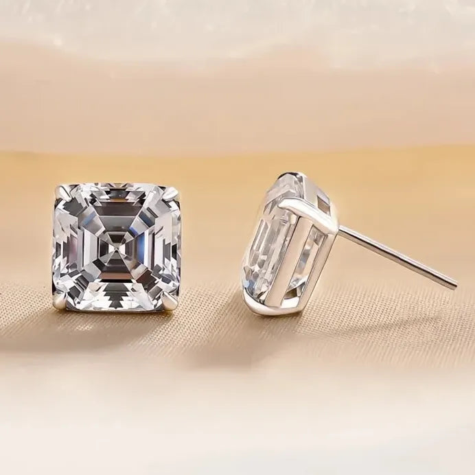 Geometric Cubic Zirconia Stud Earrings for Women Everyday Fashion Jewelry